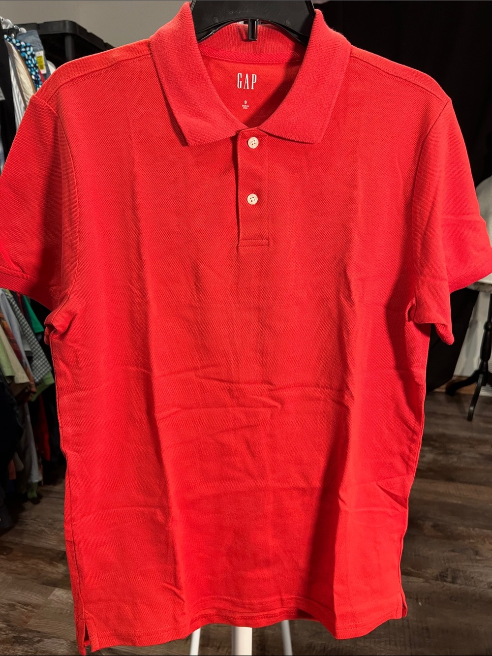 GAP Men's Bright Red Short-Sleeve Polo